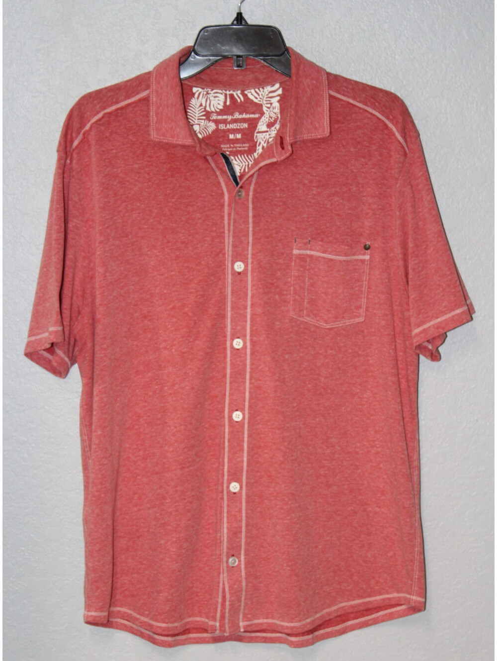 Tommy Bahama Bodega Cove Camp Button Front Shirt Men MEDIUM Red ST225035